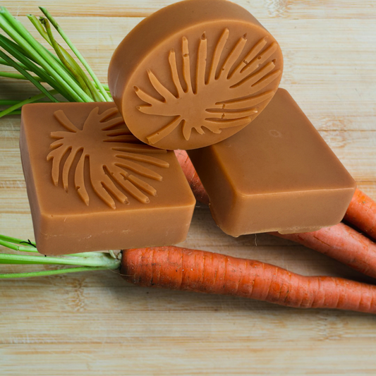 "Pure Carrot Glow: Natural Soap for Radiant Skin"